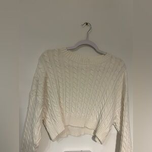 Altar'd State Ivory Cable Knit Sweater